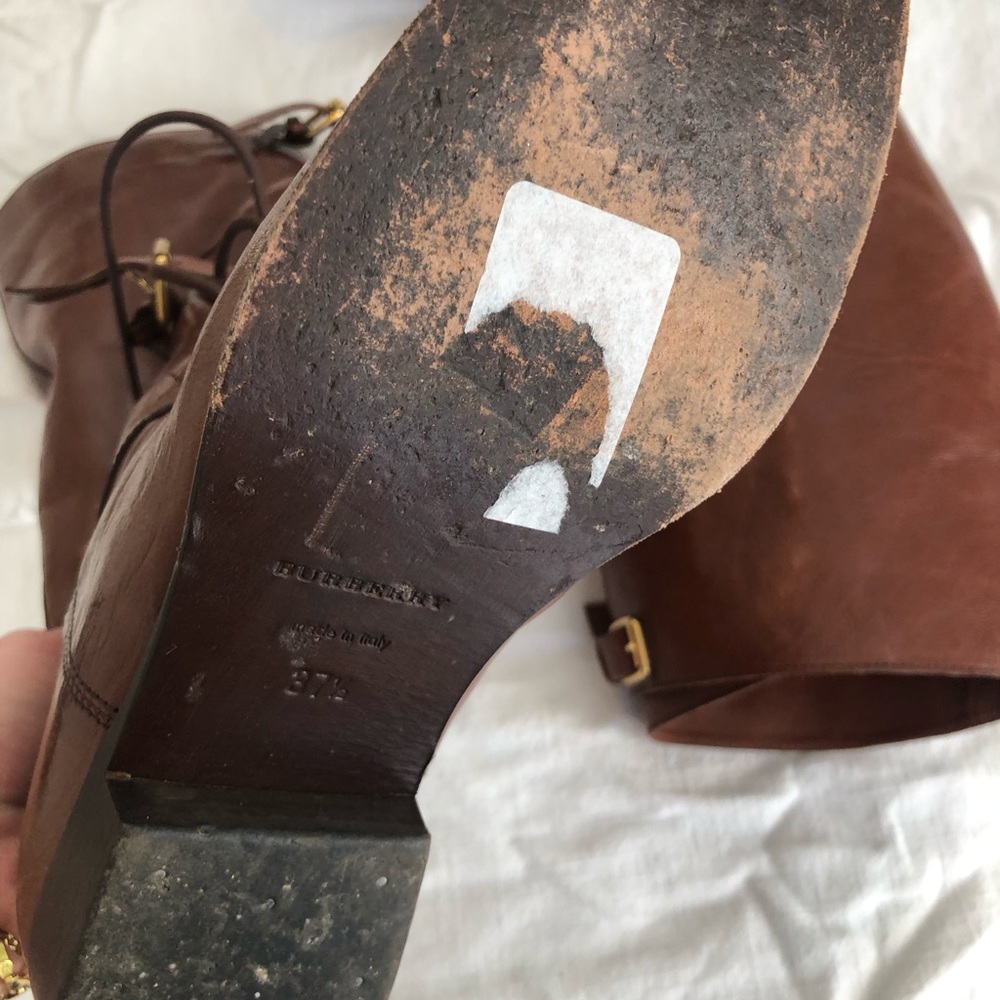 Burberry leather buckle front boots, EUC - Picture 3 of 7